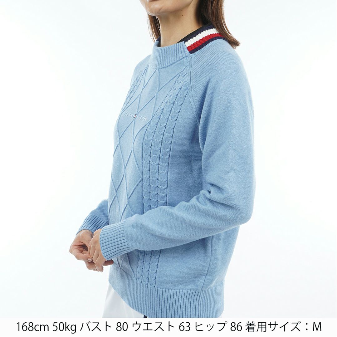 トミー ヒルフィガー ゴルフ Tommy Hilfiger Golf レディース レディース マシュマロタッチ ケーブル柄  ハイネックニット THLA582 詳細8