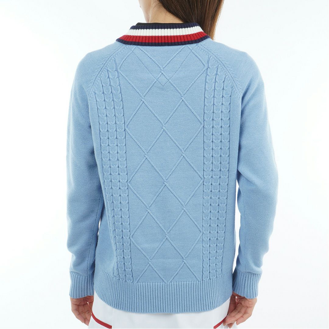 トミー ヒルフィガー ゴルフ Tommy Hilfiger Golf レディース レディース マシュマロタッチ ケーブル柄  ハイネックニット THLA582 詳細9