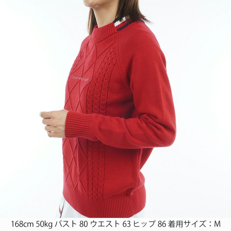 トミー ヒルフィガー ゴルフ Tommy Hilfiger Golf レディース レディース マシュマロタッチ ケーブル柄  ハイネックニット THLA582 詳細11