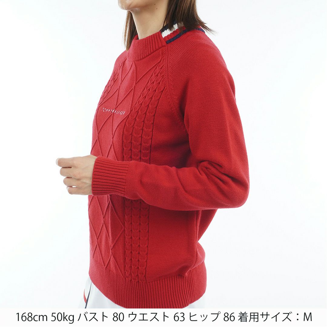 トミー ヒルフィガー ゴルフ Tommy Hilfiger Golf レディース レディース マシュマロタッチ ケーブル柄  ハイネックニット THLA582 詳細11