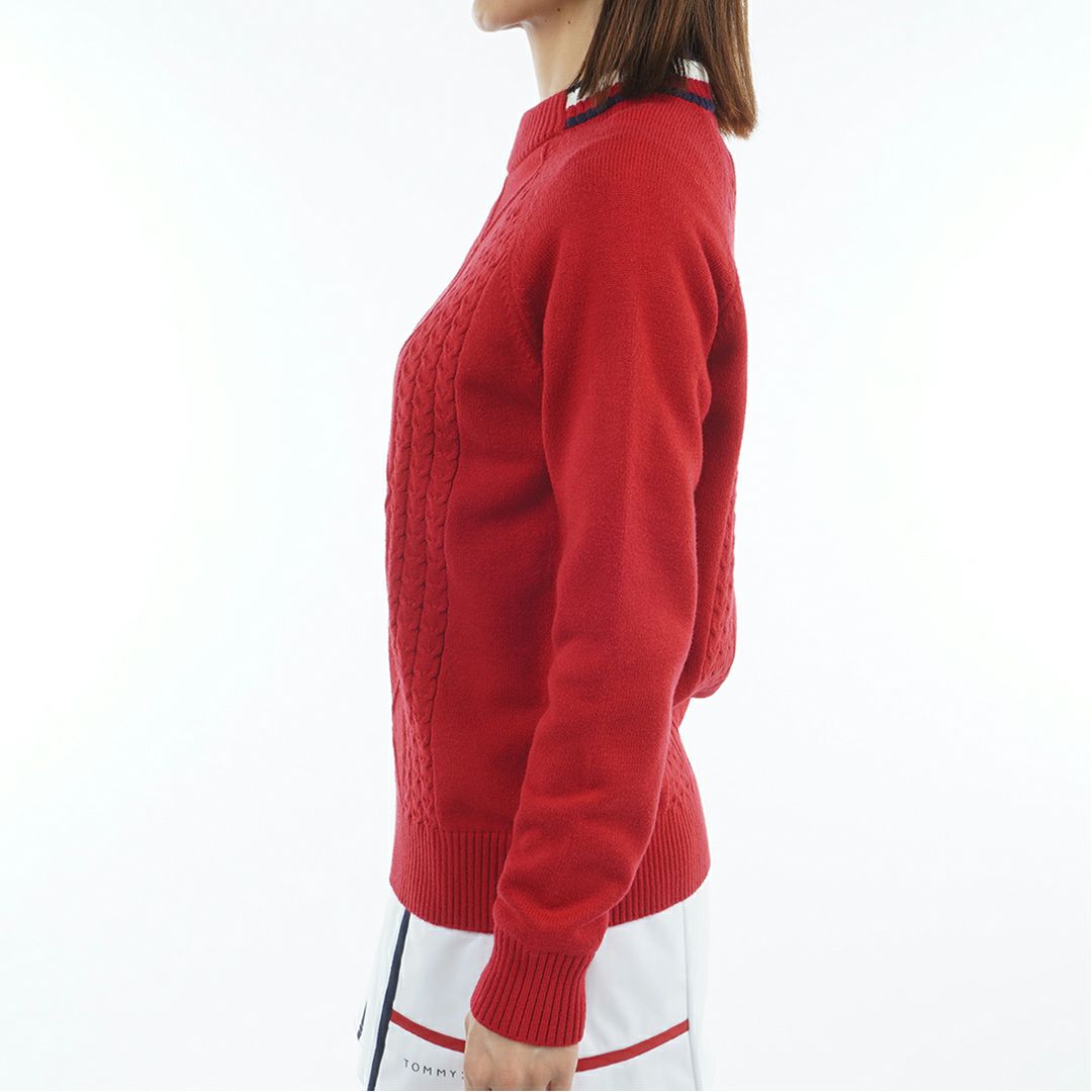 トミー ヒルフィガー ゴルフ Tommy Hilfiger Golf レディース レディース マシュマロタッチ ケーブル柄  ハイネックニット THLA582 詳細12