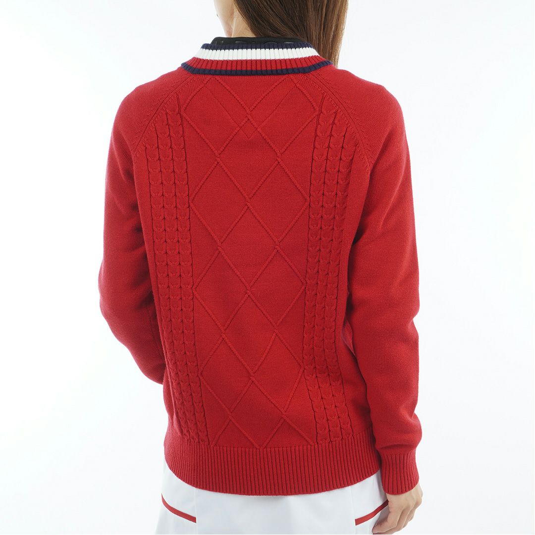 トミー ヒルフィガー ゴルフ Tommy Hilfiger Golf レディース レディース マシュマロタッチ ケーブル柄  ハイネックニット THLA582 詳細13