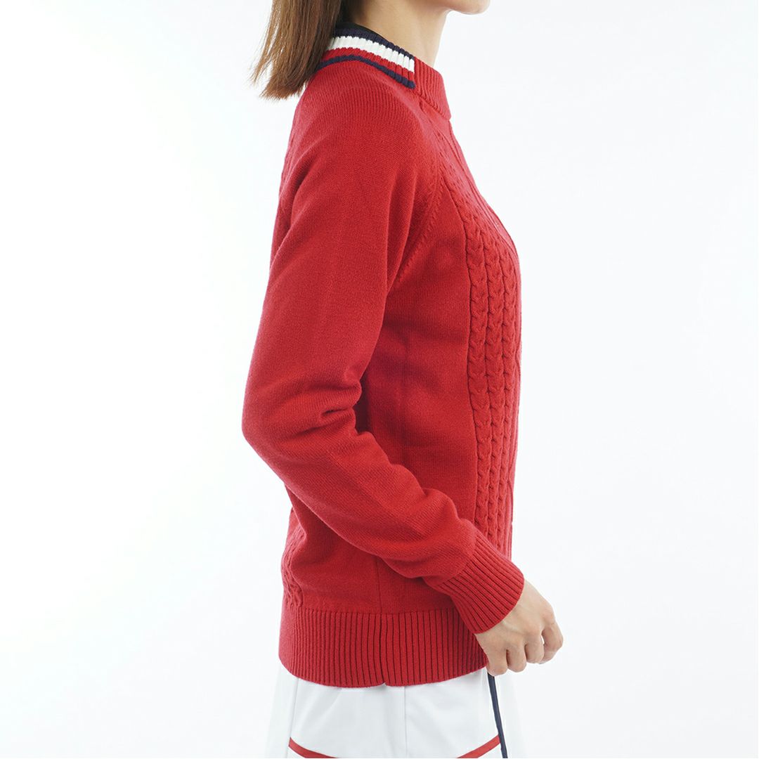 トミー ヒルフィガー ゴルフ Tommy Hilfiger Golf レディース レディース マシュマロタッチ ケーブル柄  ハイネックニット THLA582 詳細14