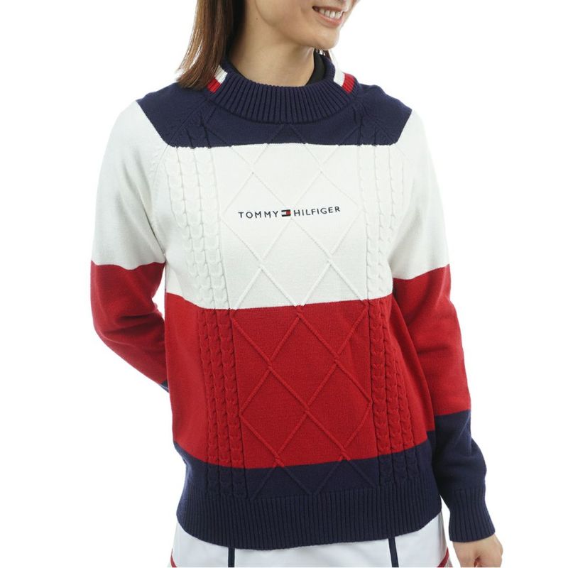 トミー ヒルフィガー ゴルフ Tommy Hilfiger Golf レディース レディース マシュマロタッチ ケーブル柄  ハイネックニット THLA582 詳細20