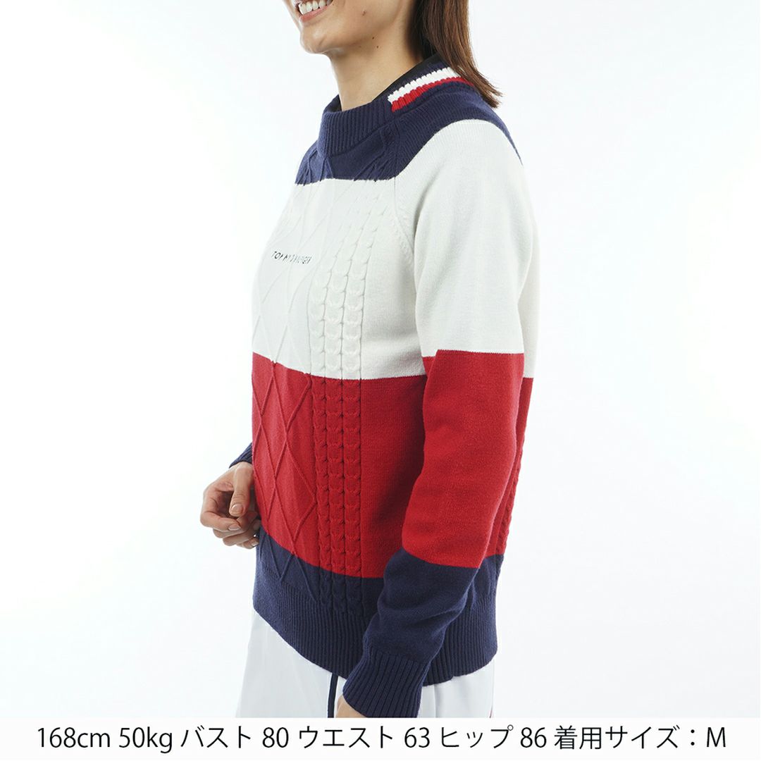 トミー ヒルフィガー ゴルフ Tommy Hilfiger Golf レディース レディース マシュマロタッチ ケーブル柄  ハイネックニット THLA582 詳細21