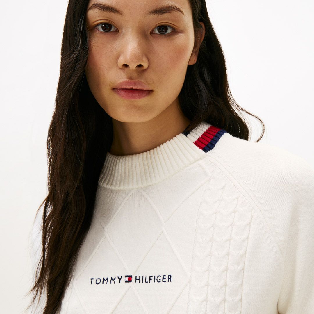 トミー ヒルフィガー ゴルフ Tommy Hilfiger Golf レディース レディース マシュマロタッチ ケーブル柄  ハイネックニット THLA582 詳細25