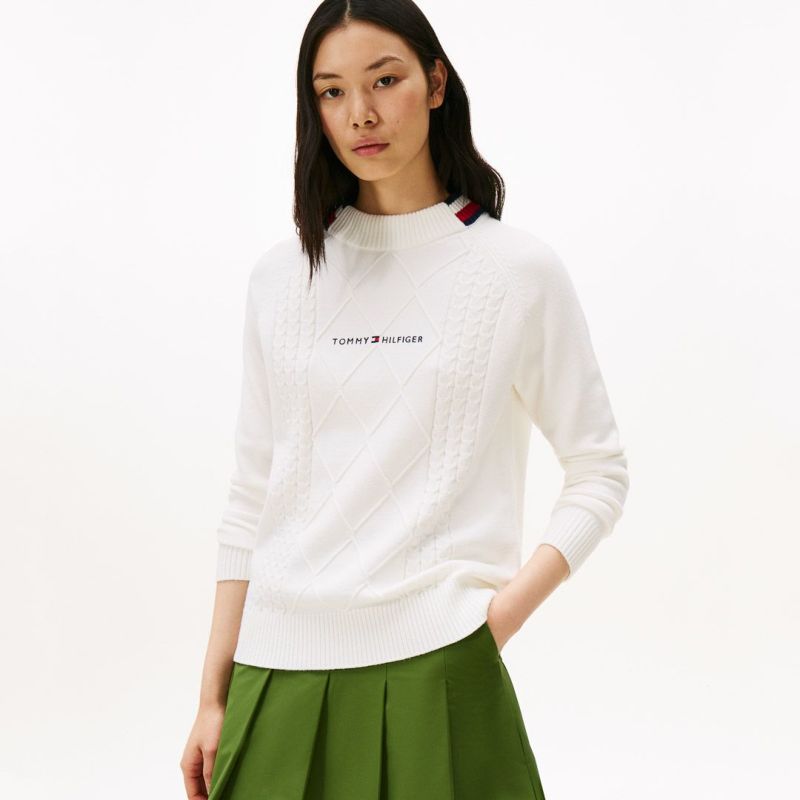 トミー ヒルフィガー ゴルフ Tommy Hilfiger Golf レディース レディース マシュマロタッチ ケーブル柄  ハイネックニット THLA582 詳細27