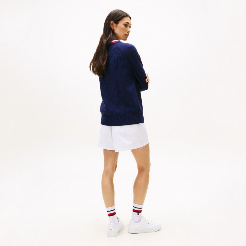 トミー ヒルフィガー ゴルフ Tommy Hilfiger Golf レディース レディース マシュマロタッチ ケーブル柄  ハイネックニット THLA582 詳細28