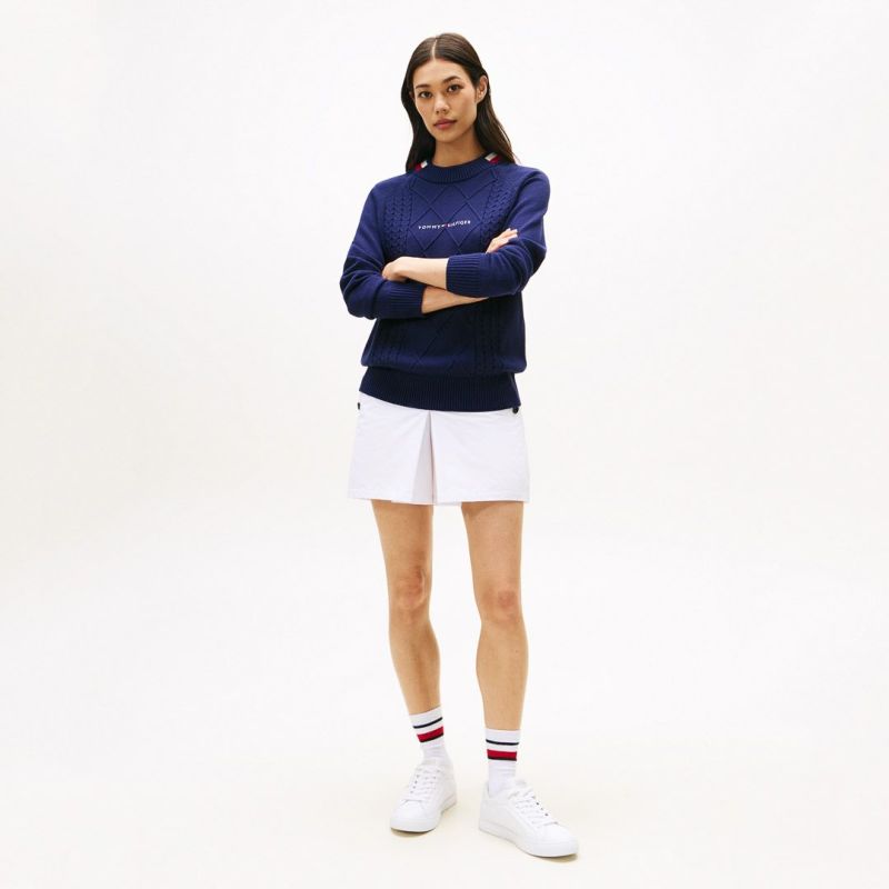 トミー ヒルフィガー ゴルフ Tommy Hilfiger Golf レディース レディース マシュマロタッチ ケーブル柄  ハイネックニット THLA582 詳細31