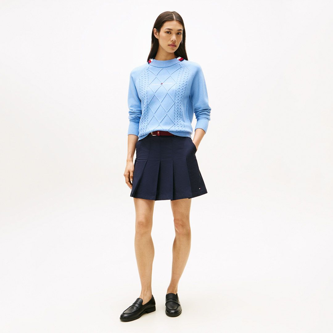 トミー ヒルフィガー ゴルフ Tommy Hilfiger Golf レディース レディース マシュマロタッチ ケーブル柄  ハイネックニット THLA582 詳細35