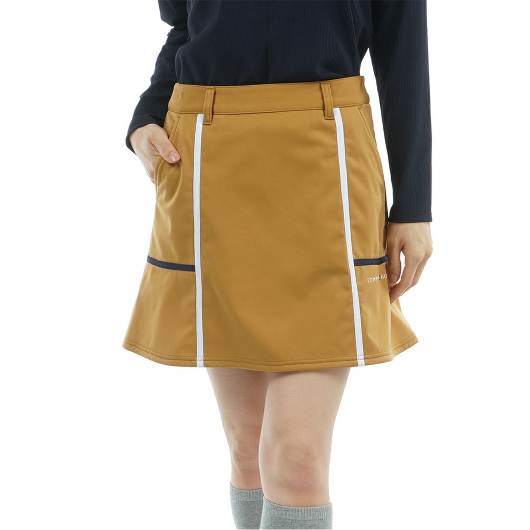 [トミーヒルフィガー]レディース ウインドプルーフ スカ-ト　キャメル
