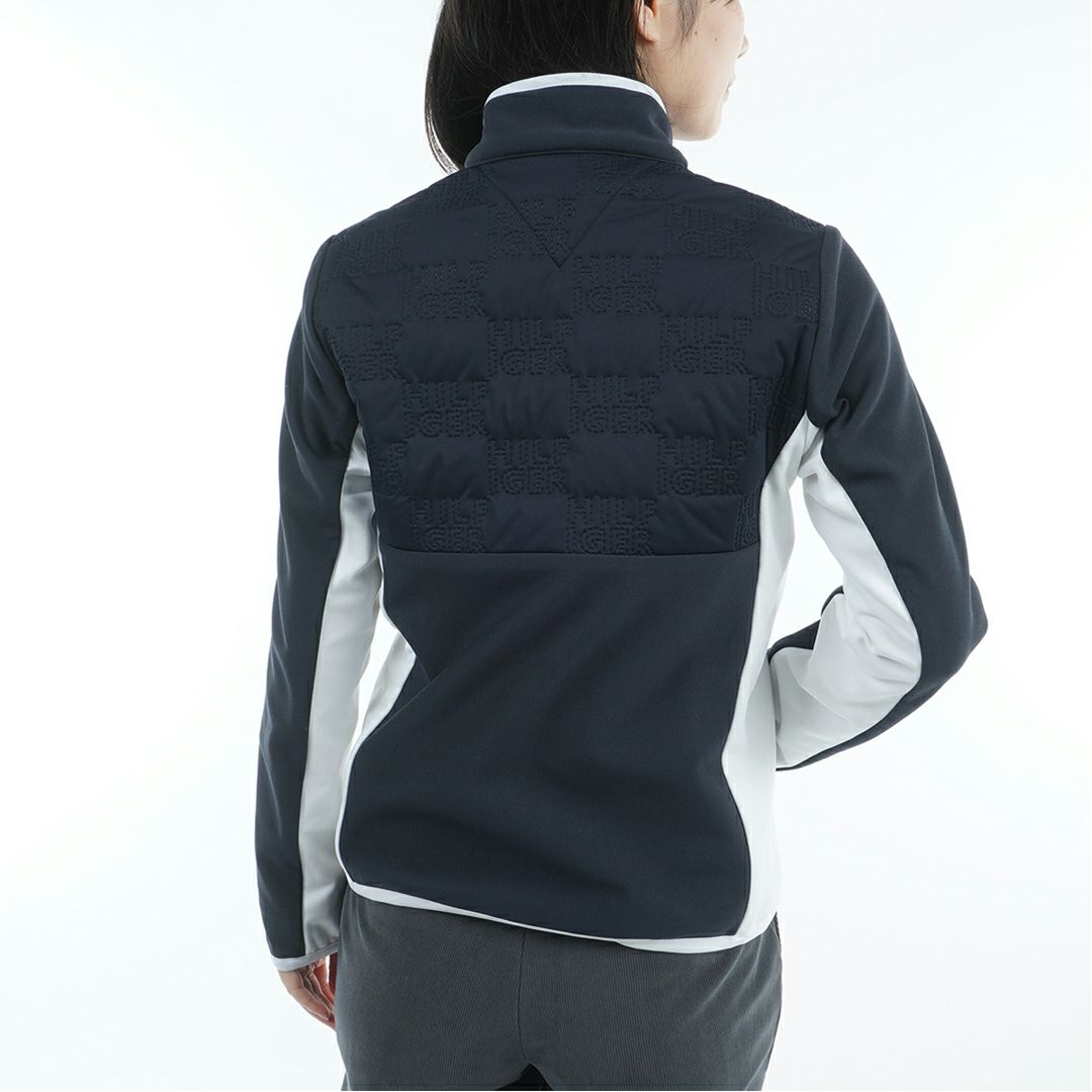 [トミーヒルフィガー]レディース ロゴキルト パテッドジャケット　ネイビー