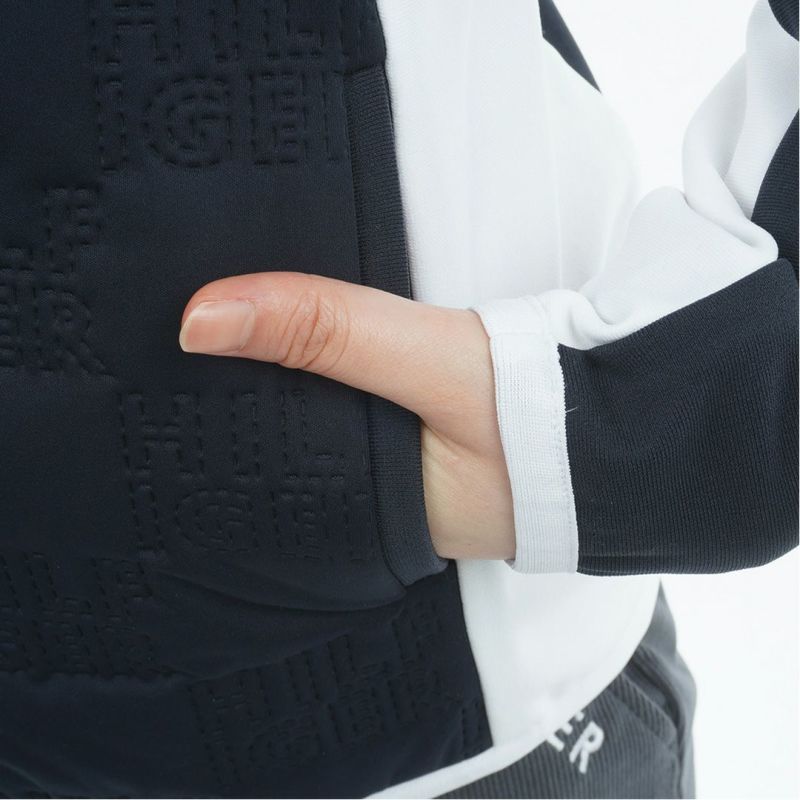 [トミーヒルフィガー]レディース ロゴキルト パテッドジャケット　ネイビー