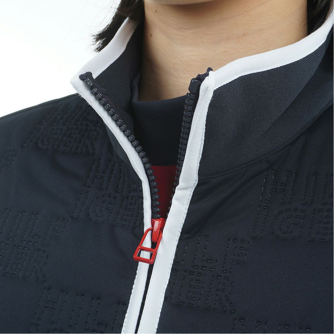 [トミーヒルフィガー]レディース ロゴキルト パテッドジャケット　ネイビー