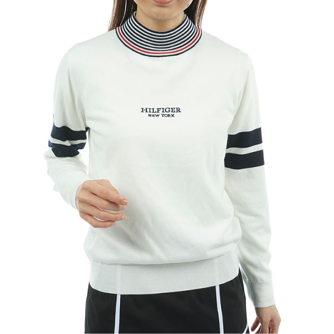 トミー ヒルフィガー ゴルフ Tommy Hilfiger Golf レディース レディース ボーダー ハイネックニット THLA587 詳細1