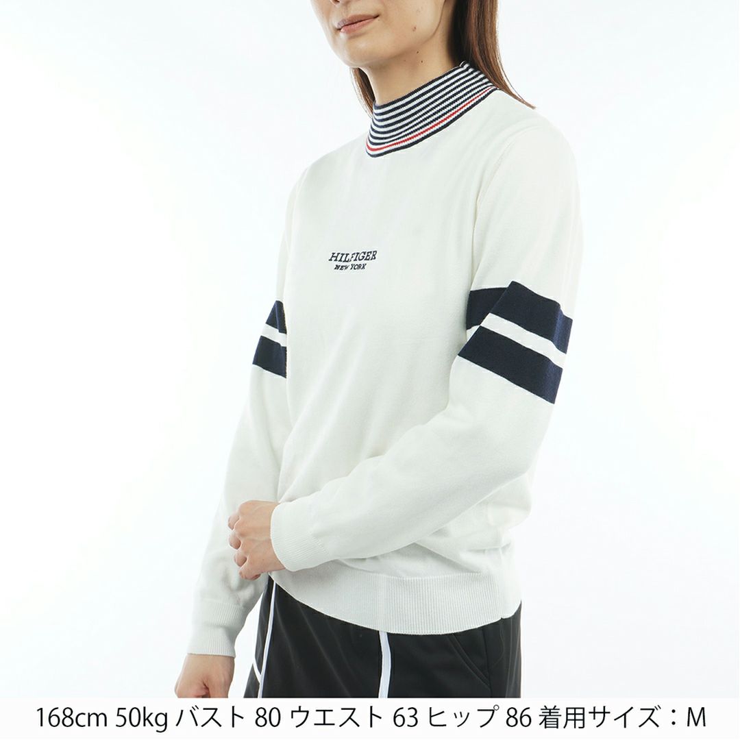 トミー ヒルフィガー ゴルフ Tommy Hilfiger Golf レディース レディース ボーダー ハイネックニット THLA587 詳細2