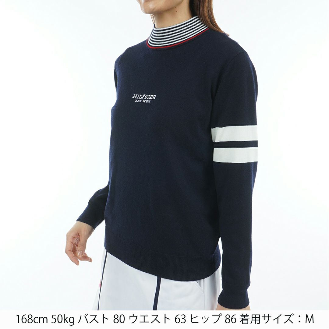 トミー ヒルフィガー ゴルフ Tommy Hilfiger Golf レディース レディース ボーダー ハイネックニット THLA587 詳細5