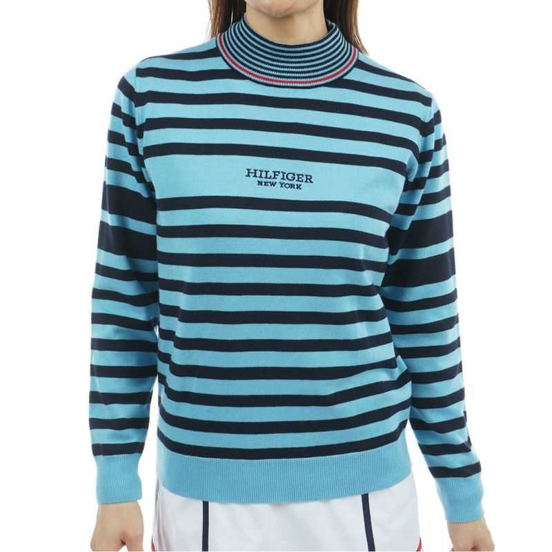 トミー ヒルフィガー ゴルフ Tommy Hilfiger Golf レディース レディース ボーダー ハイネックニット THLA587 詳細7