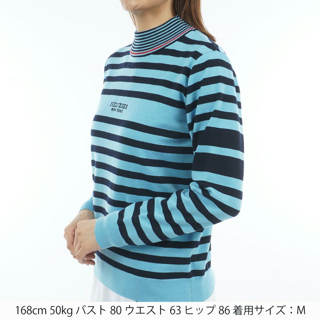 トミー ヒルフィガー ゴルフ Tommy Hilfiger Golf レディース レディース ボーダー ハイネックニット THLA587 詳細8