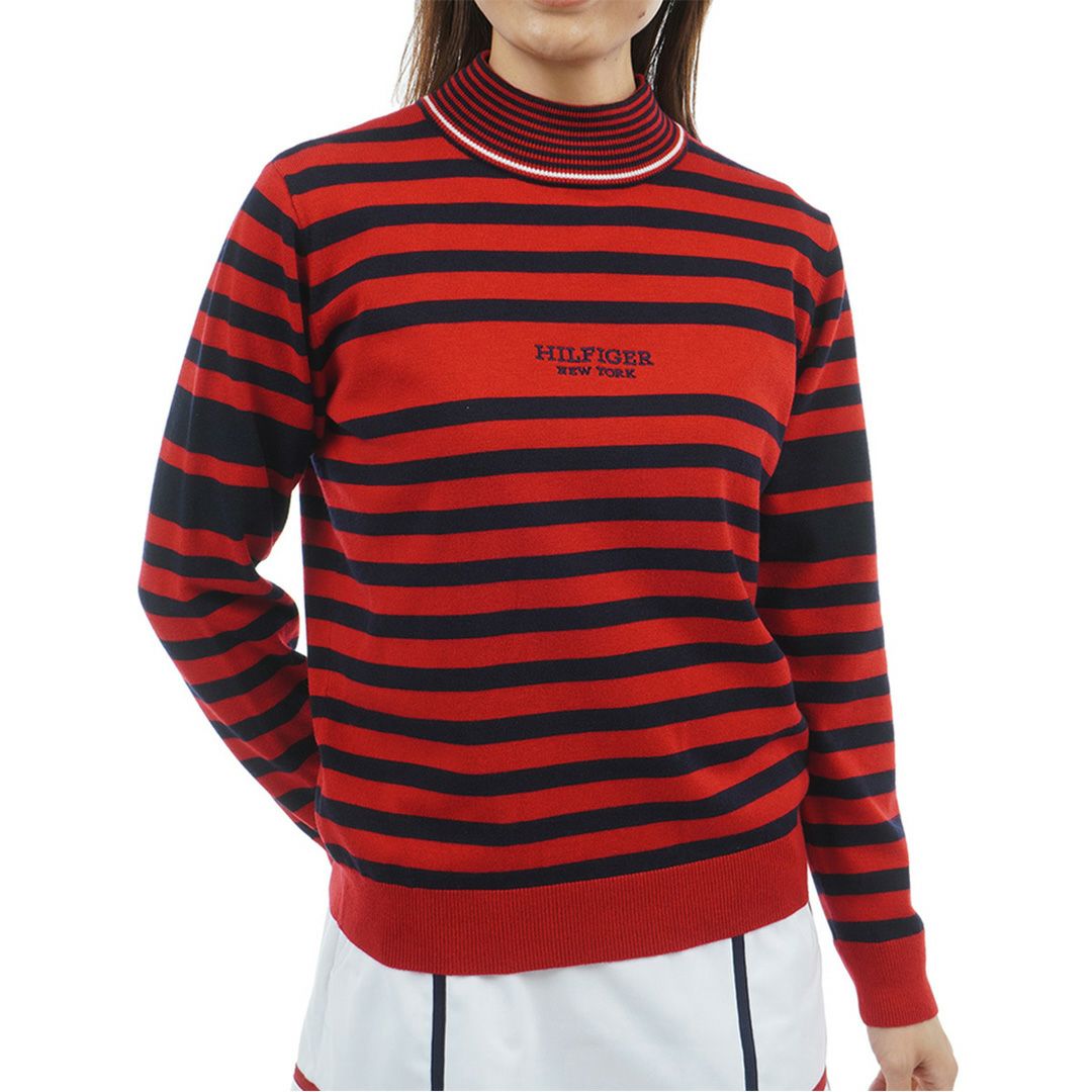 トミー ヒルフィガー ゴルフ Tommy Hilfiger Golf レディース レディース ボーダー ハイネックニット THLA587 詳細10