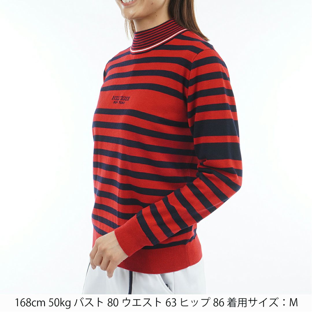 トミー ヒルフィガー ゴルフ Tommy Hilfiger Golf レディース レディース ボーダー ハイネックニット THLA587 詳細11