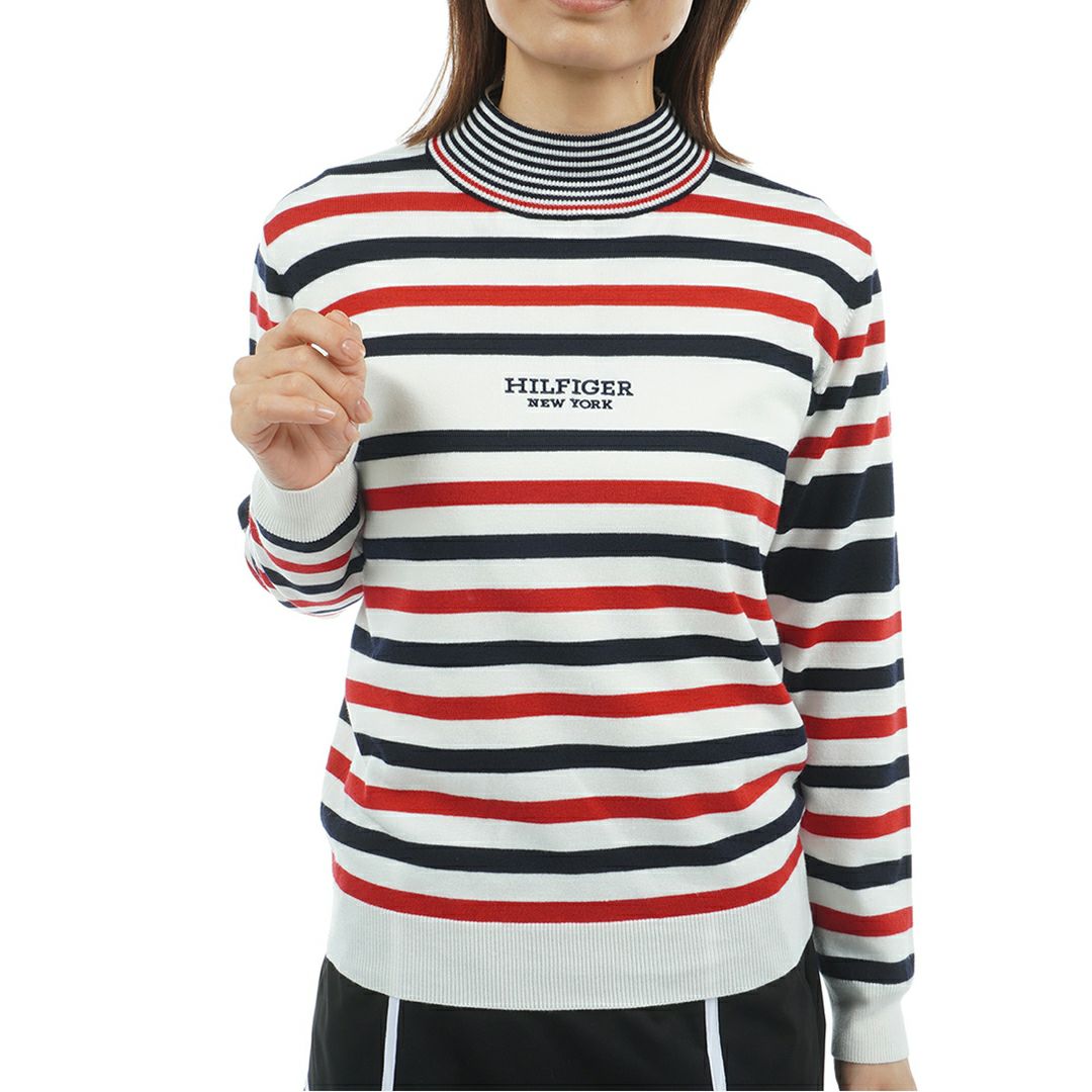 トミー ヒルフィガー ゴルフ Tommy Hilfiger Golf レディース レディース ボーダー ハイネックニット THLA587 詳細13