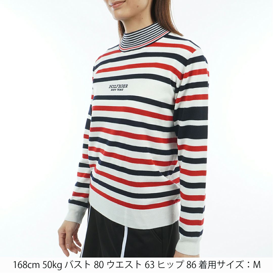 トミー ヒルフィガー ゴルフ Tommy Hilfiger Golf レディース レディース ボーダー ハイネックニット THLA587 詳細14