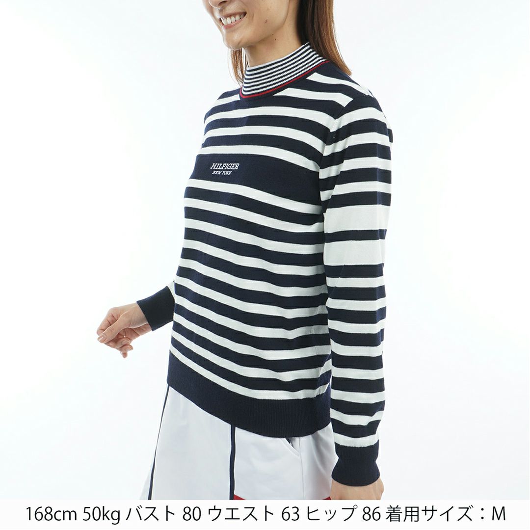 トミー ヒルフィガー ゴルフ Tommy Hilfiger Golf レディース レディース ボーダー ハイネックニット THLA587 詳細23