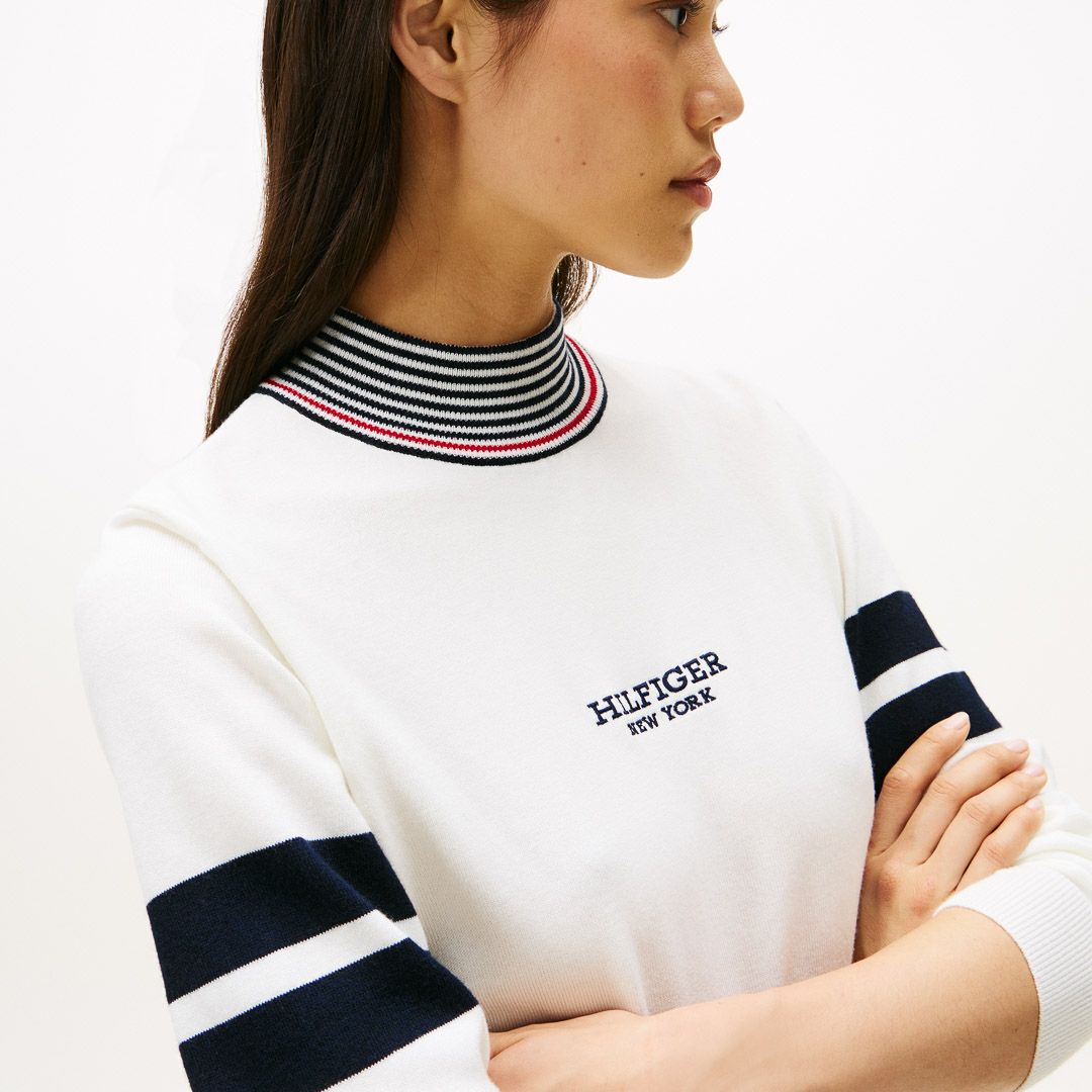 トミー ヒルフィガー ゴルフ Tommy Hilfiger Golf レディース レディース ボーダー ハイネックニット THLA587 詳細26