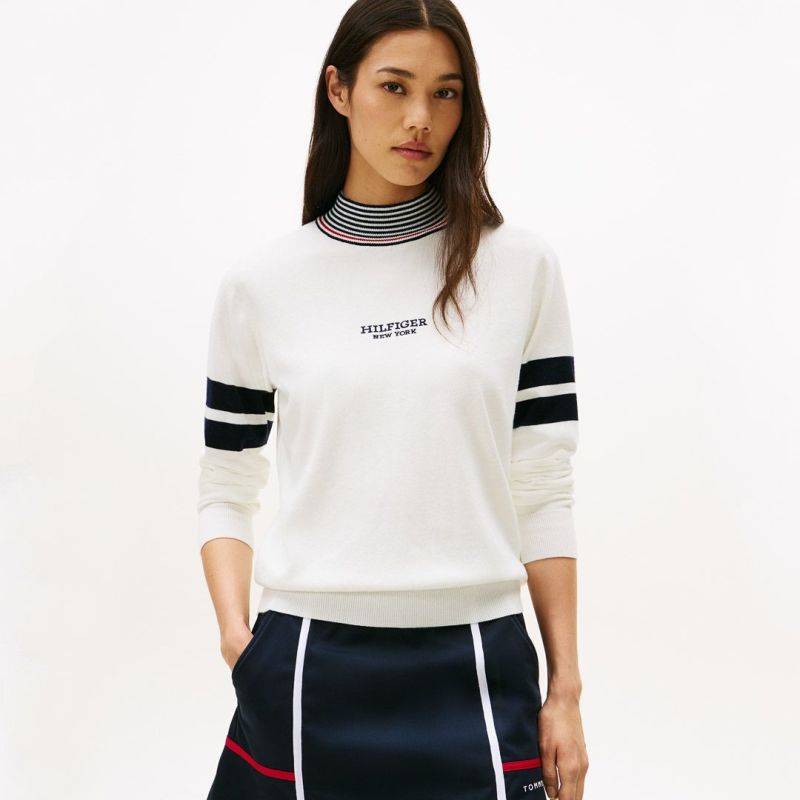 トミー ヒルフィガー ゴルフ Tommy Hilfiger Golf レディース レディース ボーダー ハイネックニット THLA587 詳細28