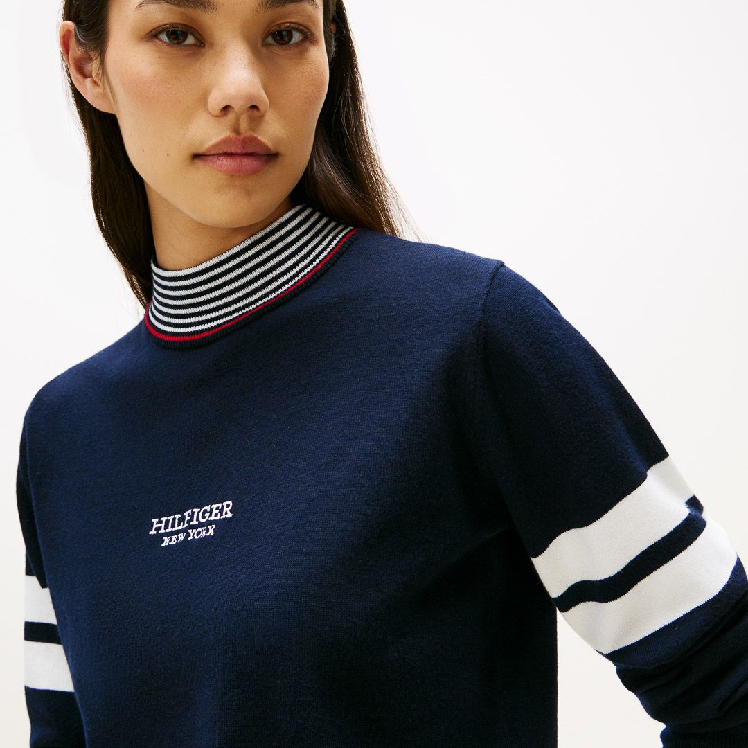 トミー ヒルフィガー ゴルフ Tommy Hilfiger Golf レディース レディース ボーダー ハイネックニット THLA587 詳細30