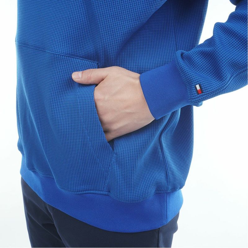 [トミーヒルフィガー]メンズ フロントロゴ スウェットフーディ-　ブルー