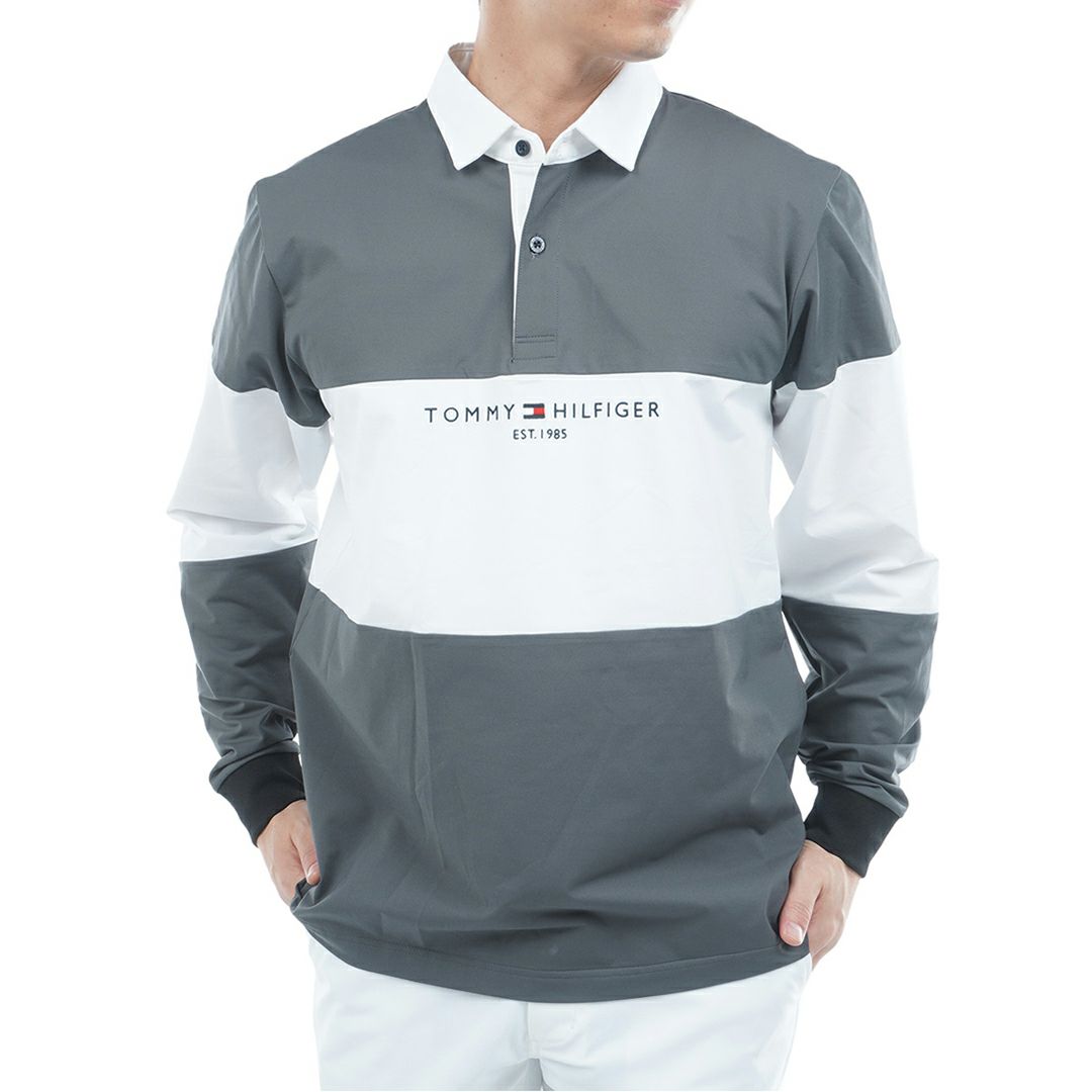 トミー ヒルフィガー ゴルフ Tommy Hilfiger Golf メンズ メンズ カラーブロック ラガーシャツ THMA553 詳細1
