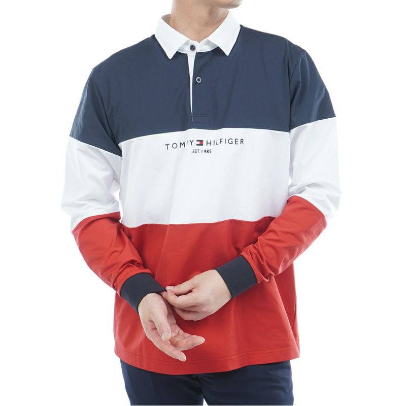 トミー ヒルフィガー ゴルフ Tommy Hilfiger Golf メンズ メンズ カラーブロック ラガーシャツ THMA553 詳細12