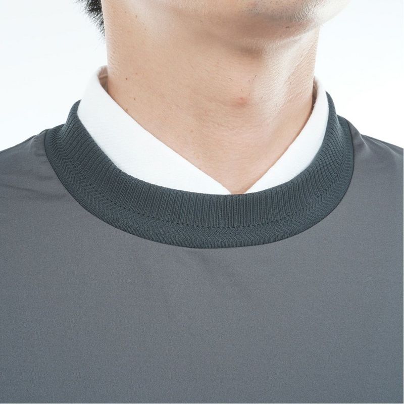 [トミーヒルフィガー]メンズ 防風 クルーネックスウェット　チャコールグレー