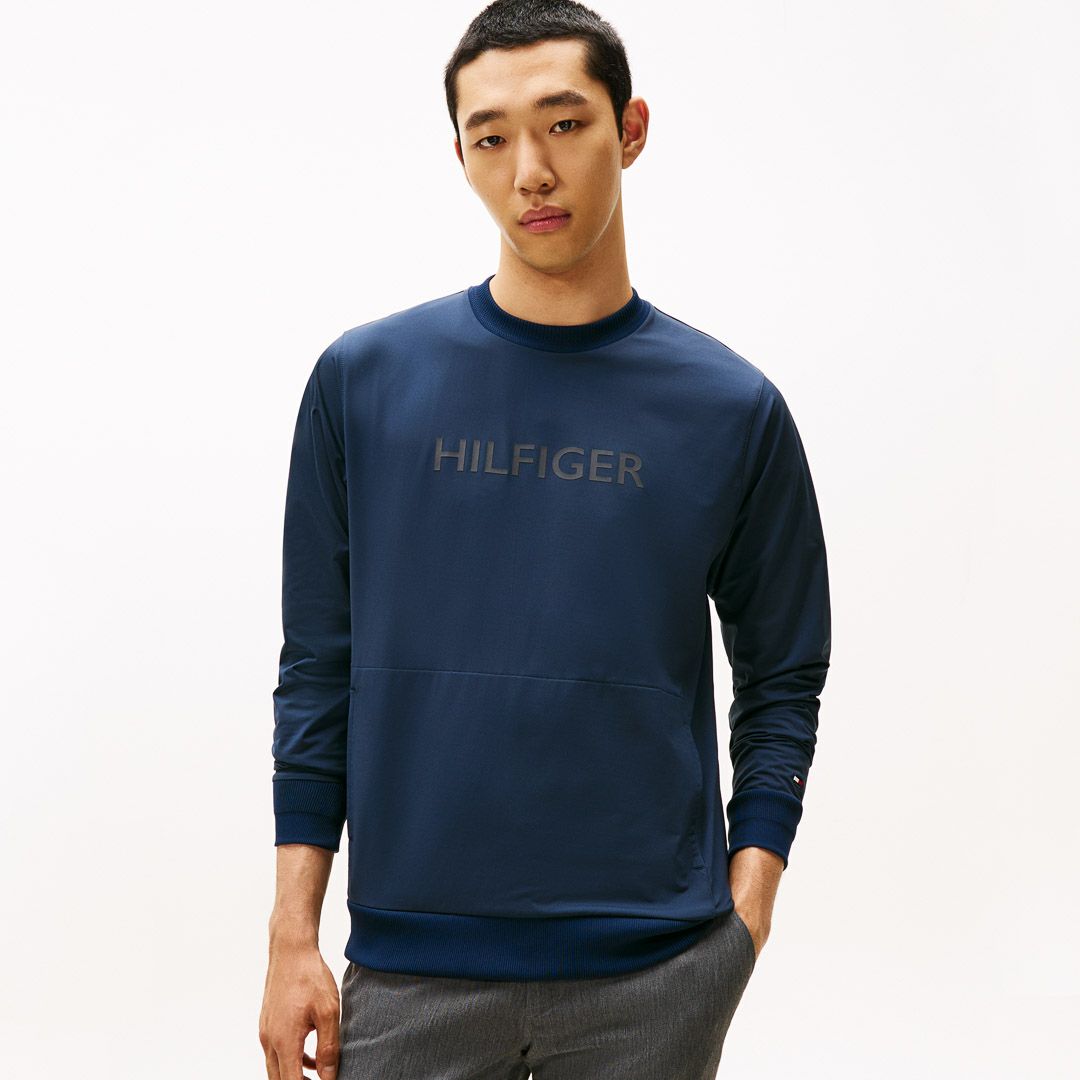 [トミーヒルフィガー]メンズ 防風 クルーネックスウェット