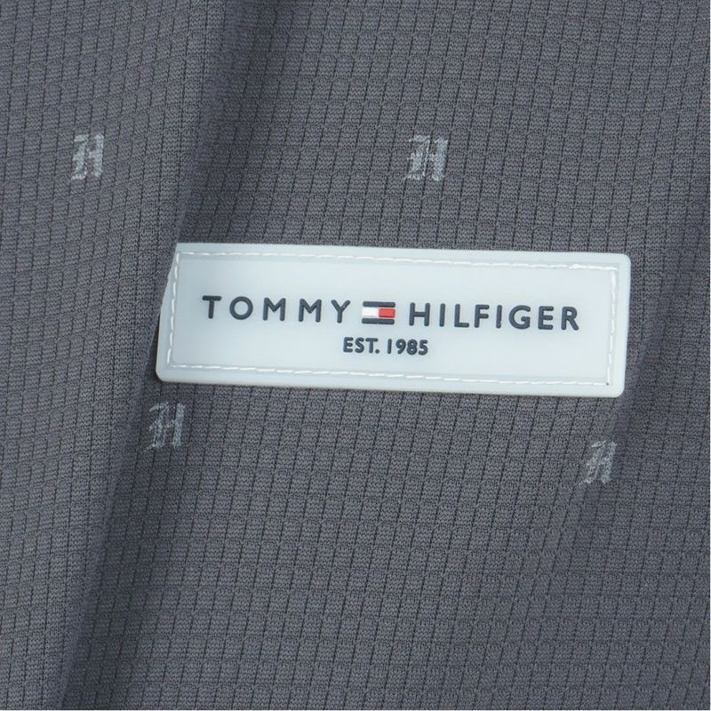 [トミーヒルフィガー]メンズ ロゴ長袖 台衿付きシャツ　チャコールグレー