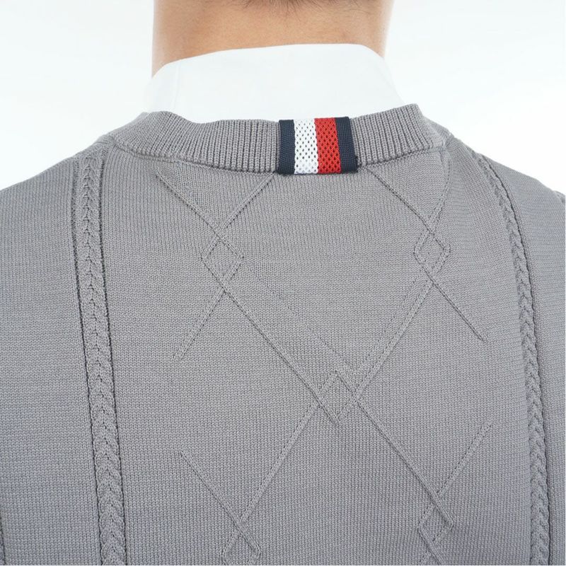トミー ヒルフィガー ゴルフ Tommy Hilfiger Golf メンズ メンズ ケ-ブル浅Vネック ニットベスト THMA560 詳細10