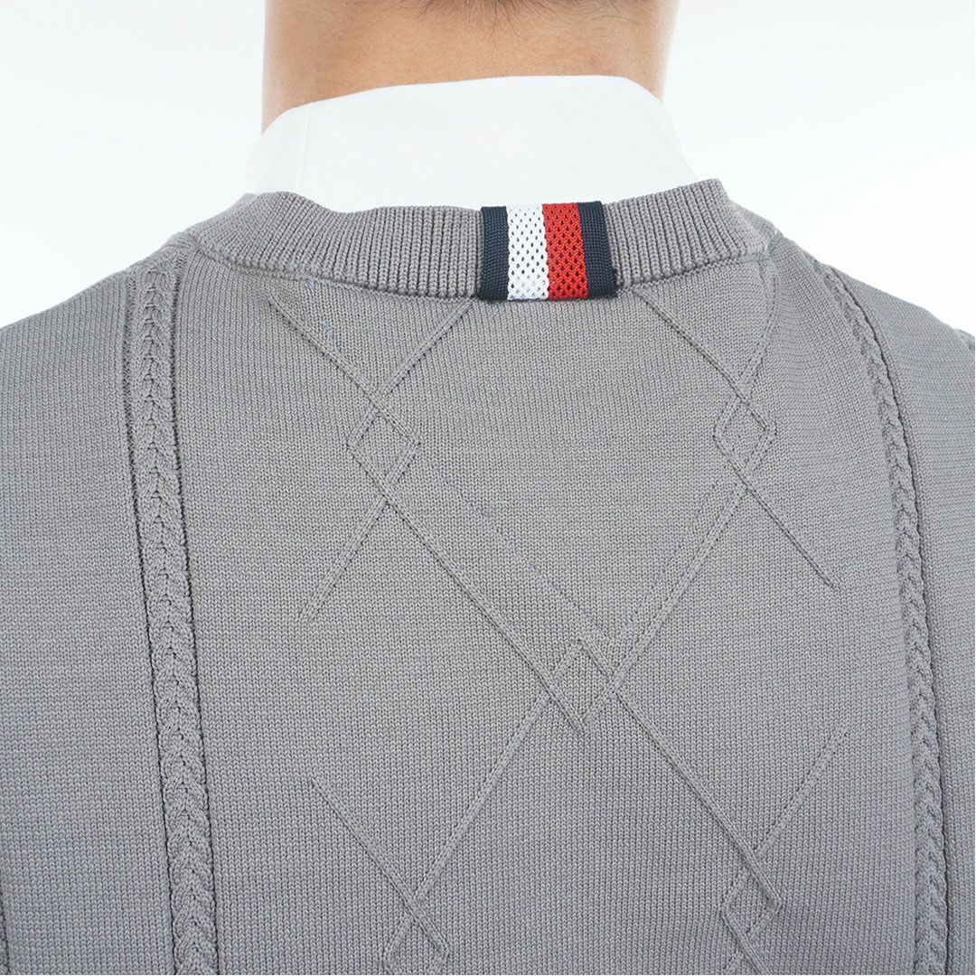 トミー ヒルフィガー ゴルフ Tommy Hilfiger Golf メンズ メンズ ケ-ブル浅Vネック ニットベスト THMA560 詳細10