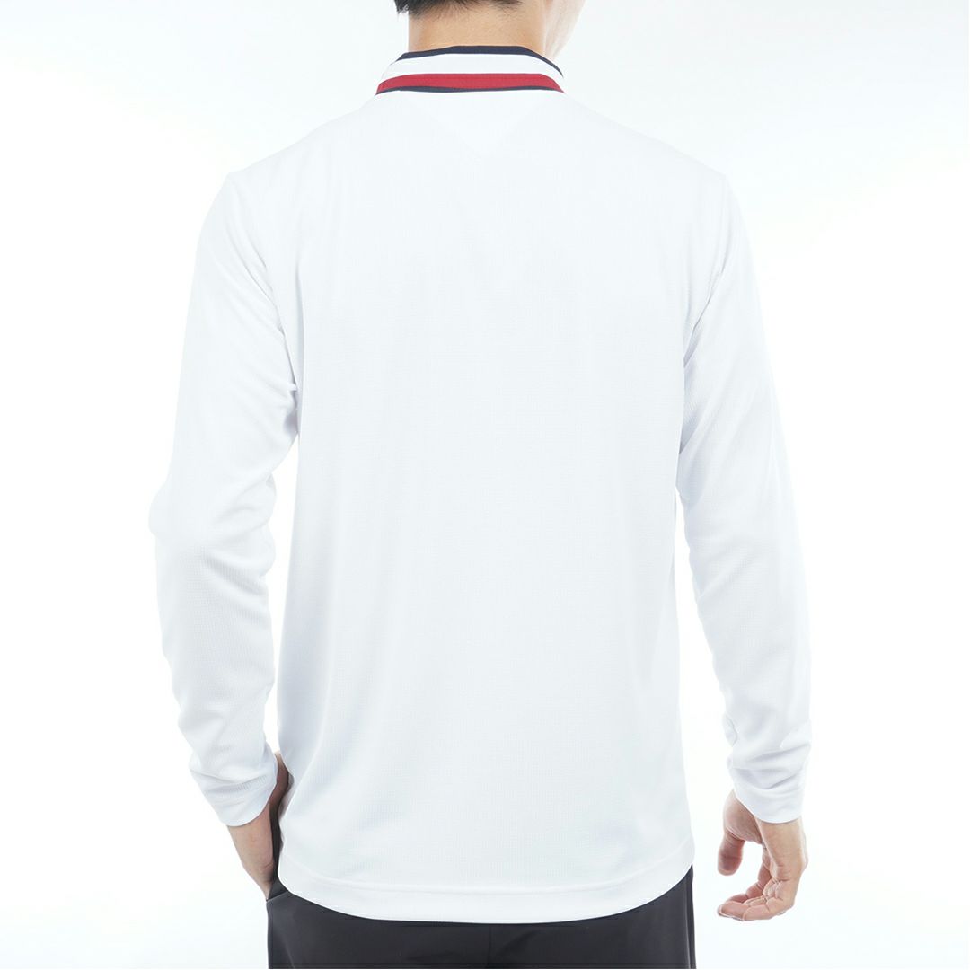 [トミーヒルフィガー]メンズ シグネチャーリブ 長袖シャツ　ホワイト