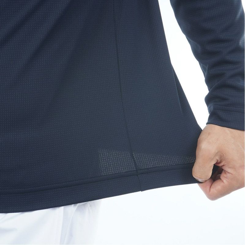 [トミーヒルフィガー]メンズ シグネチャーリブ 長袖シャツ　ネイビー