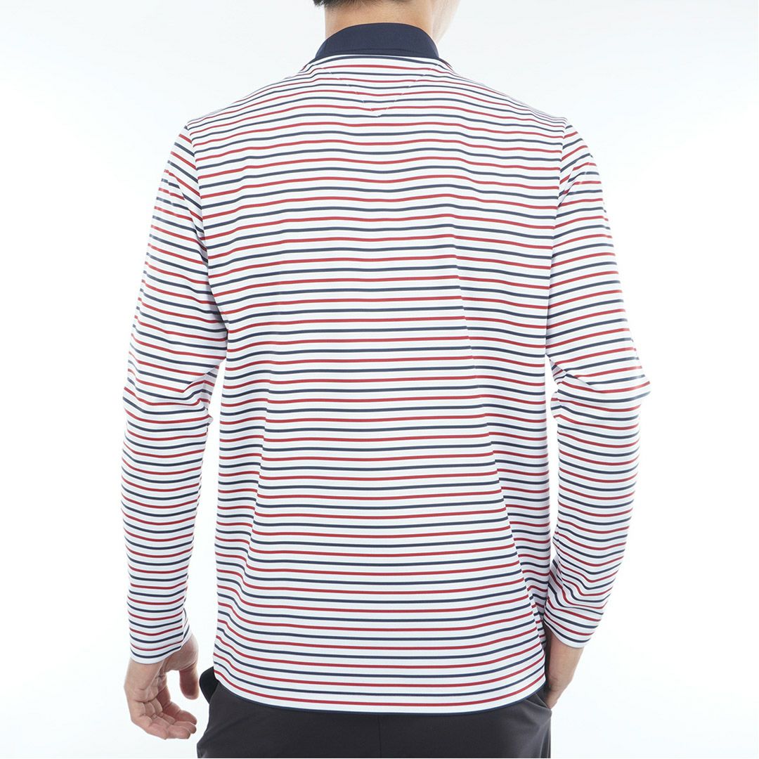 [トミーヒルフィガー]メンズ ベア天 長袖モックネックシャツ　トリコロール