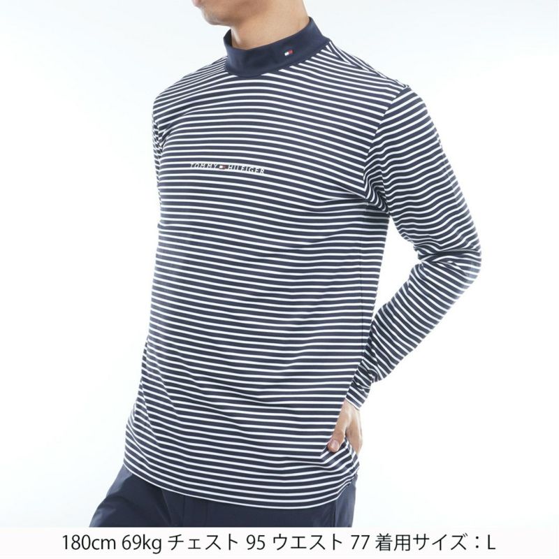 [トミーヒルフィガー]メンズ ベア天 長袖モックネックシャツ　マルチ