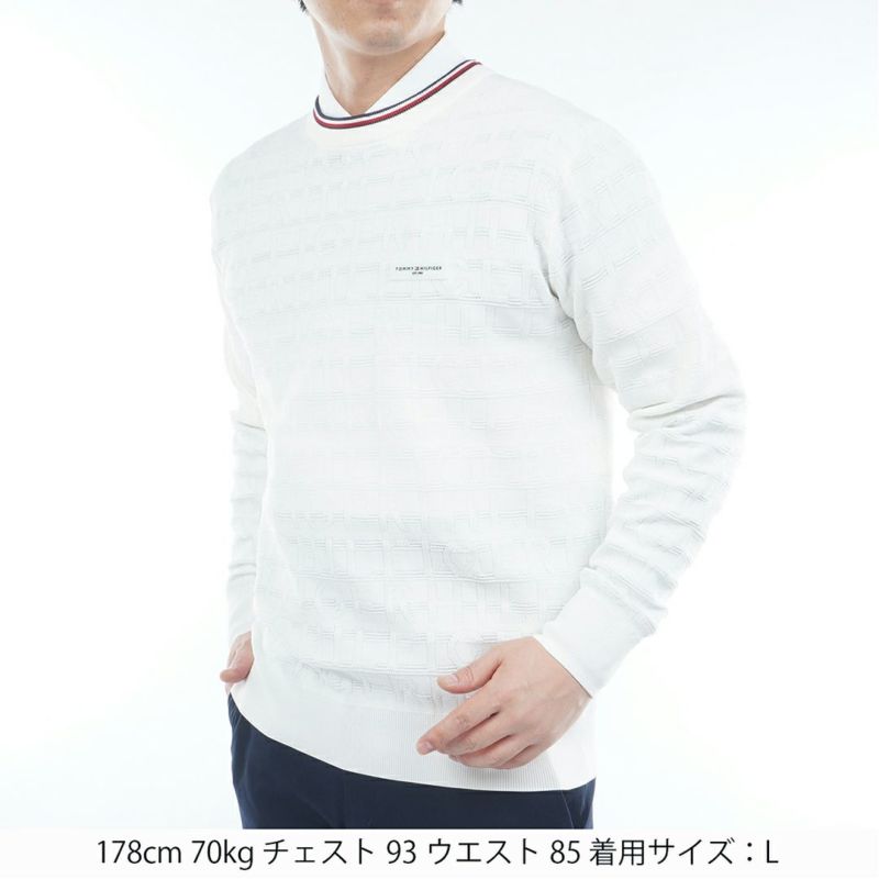 トミー ヒルフィガー ゴルフ Tommy Hilfiger Golf メンズ メンズ ロゴジャガード クル-ネックニット THMA564 詳細2