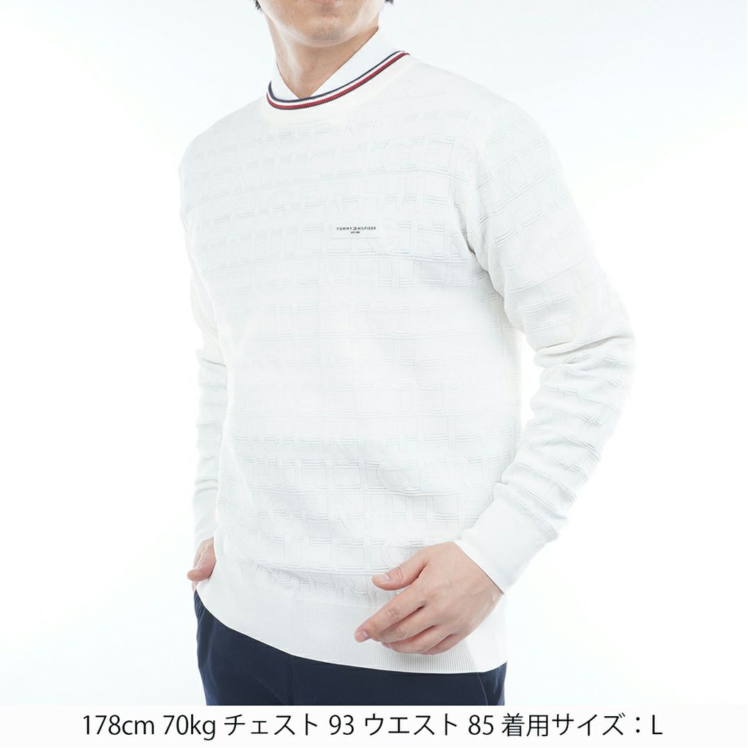 トミー ヒルフィガー ゴルフ Tommy Hilfiger Golf メンズ メンズ ロゴジャガード クル-ネックニット THMA564 詳細2