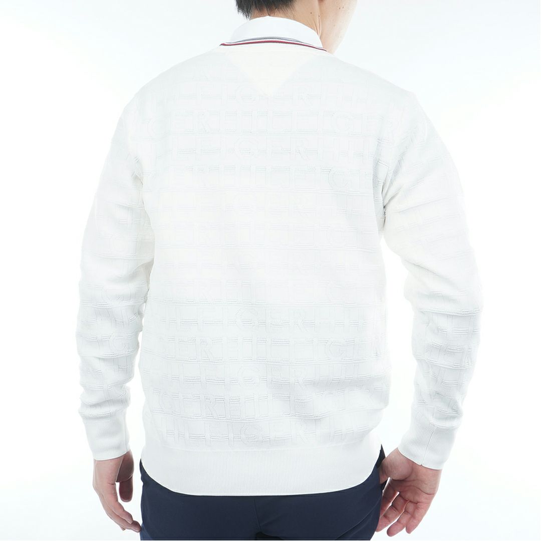 トミー ヒルフィガー ゴルフ Tommy Hilfiger Golf メンズ メンズ ロゴジャガード クル-ネックニット THMA564 詳細3
