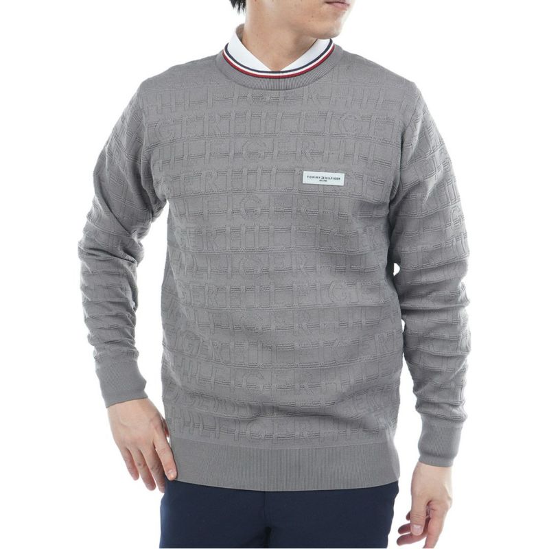 トミー ヒルフィガー ゴルフ Tommy Hilfiger Golf メンズ メンズ ロゴジャガード クル-ネックニット THMA564 詳細4