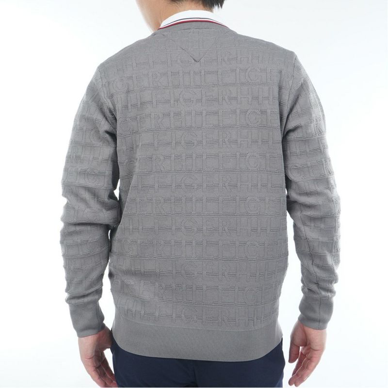 トミー ヒルフィガー ゴルフ Tommy Hilfiger Golf メンズ メンズ ロゴジャガード クル-ネックニット THMA564 詳細6