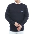 [トミーヒルフィガー]メンズ ロゴジャガード クル-ネックニット　ネイビー