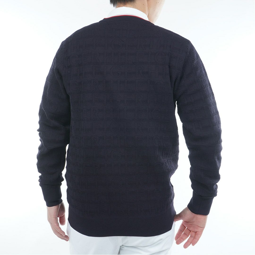 トミー ヒルフィガー ゴルフ Tommy Hilfiger Golf メンズ メンズ ロゴジャガード クル-ネックニット THMA564 詳細9